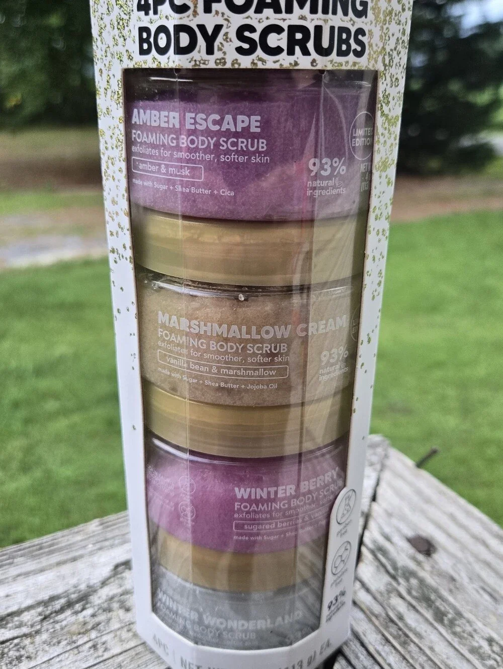 4pc Foaming Body Scrubs - Pink & Gold Pack